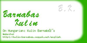 barnabas kulin business card